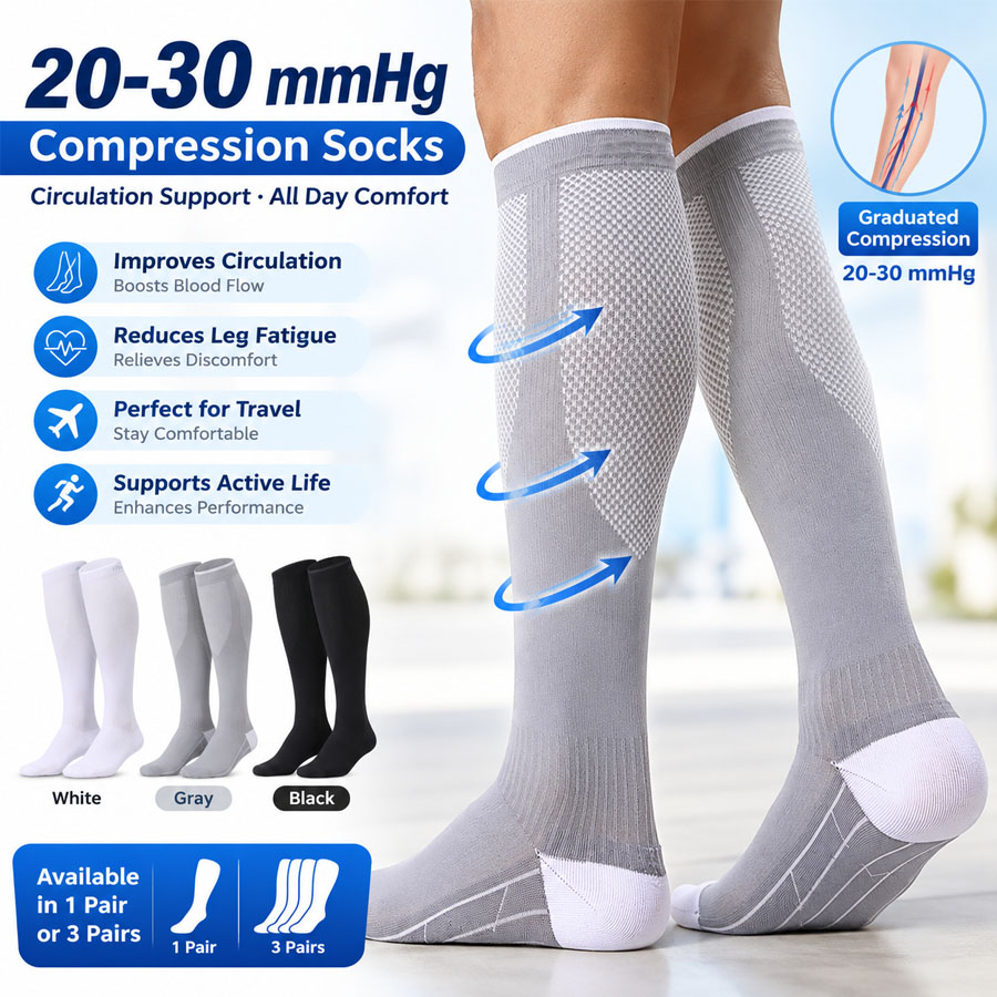 Compression Sleeve Calf - 3/1 Pares de Calcetines de Compresión